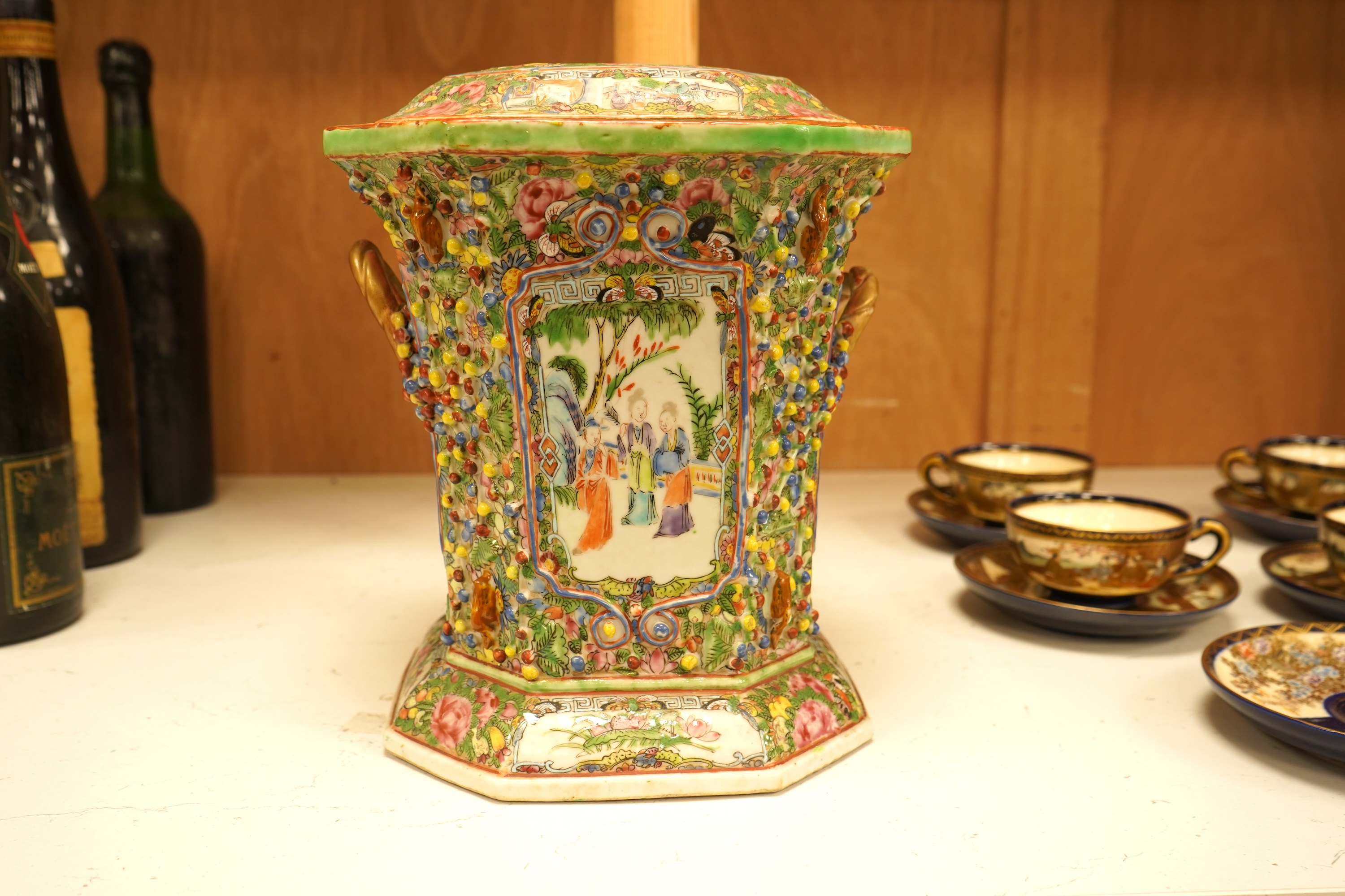 A 19th century Chinese famille rose bough pot, 24cm